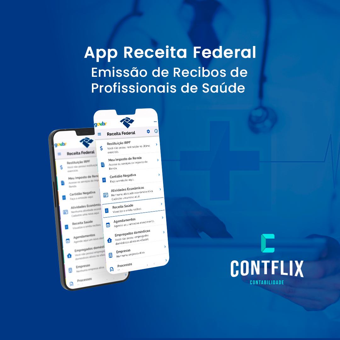 Aplicativo Receita Saúde para emissão de recibos médicos.