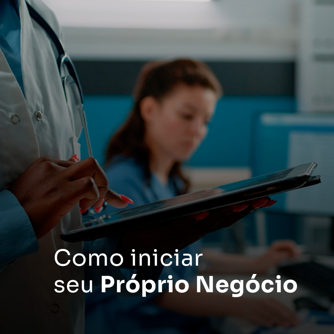 Representação de um guia para iniciar seu próprio negócio com uma equipe discutindo estratégias em um escritório.